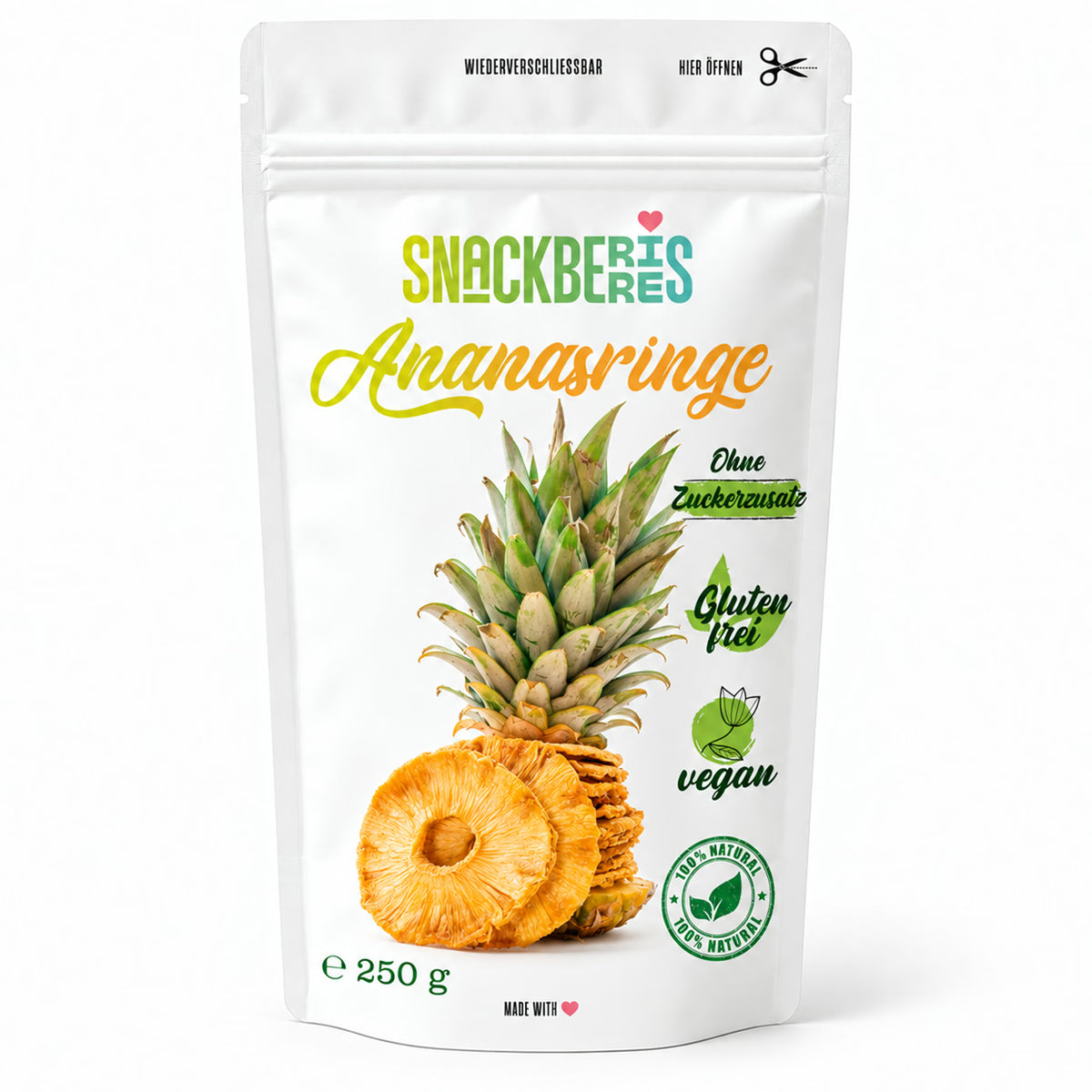 Ananasringe Natural – Verpackung