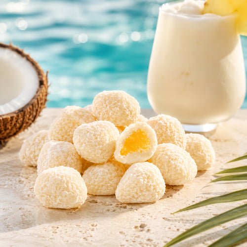 Ananasstücke in weißer Schokolade Pina Colada von Snackberries – getrocknete Ananas mit weißer Schokolade, Produktansicht 3