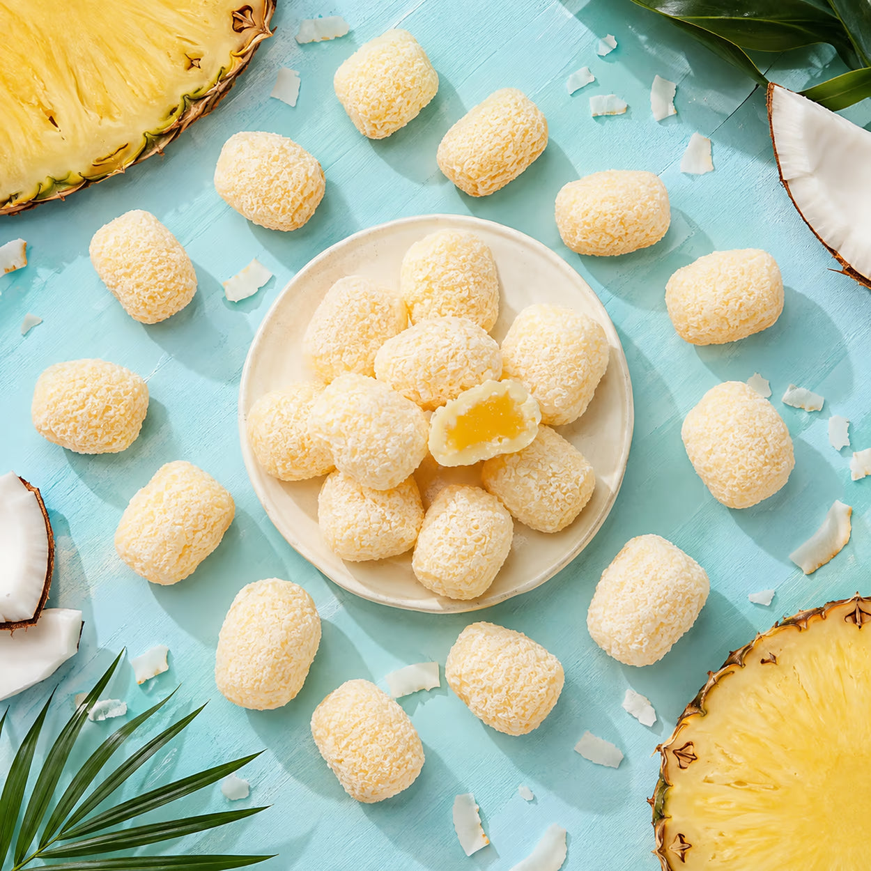 Ananasstücke in weißer Schokolade Pina Colada von Snackberries – getrocknete Ananas mit weißer Schokolade, Produktansicht 4