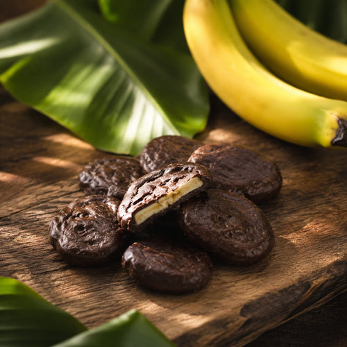 Bananenchips in Zartbitterschokolade