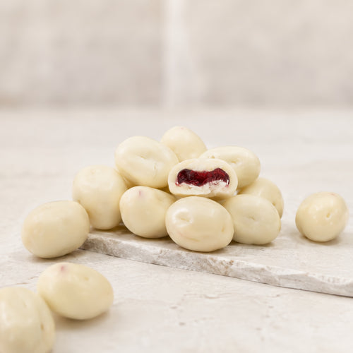 Cranberries in weißer Schokolade