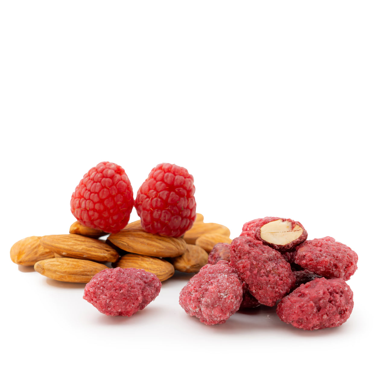 Gebrannte Mandelkerne Himbeere-Balsamico von Snackberries – karamellisierte Mandeln mit Himbeer-Balsamico-Note