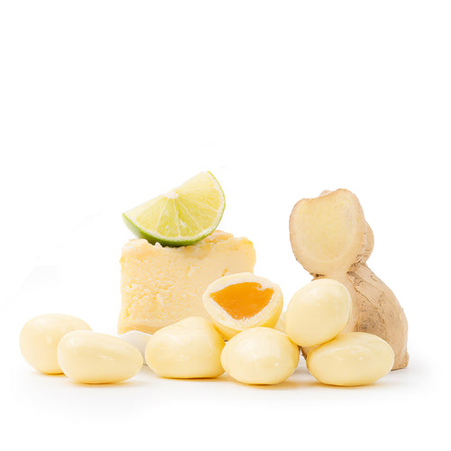 Ginger Love von Snackberries – Ingwerstücke in weißer Schokolade mit Cheesecake-Lemon-Note