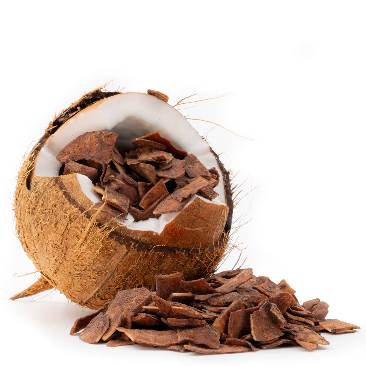Kokao Chips von Snackberries – knusprige Kokosnusschips mit Kakaopulver