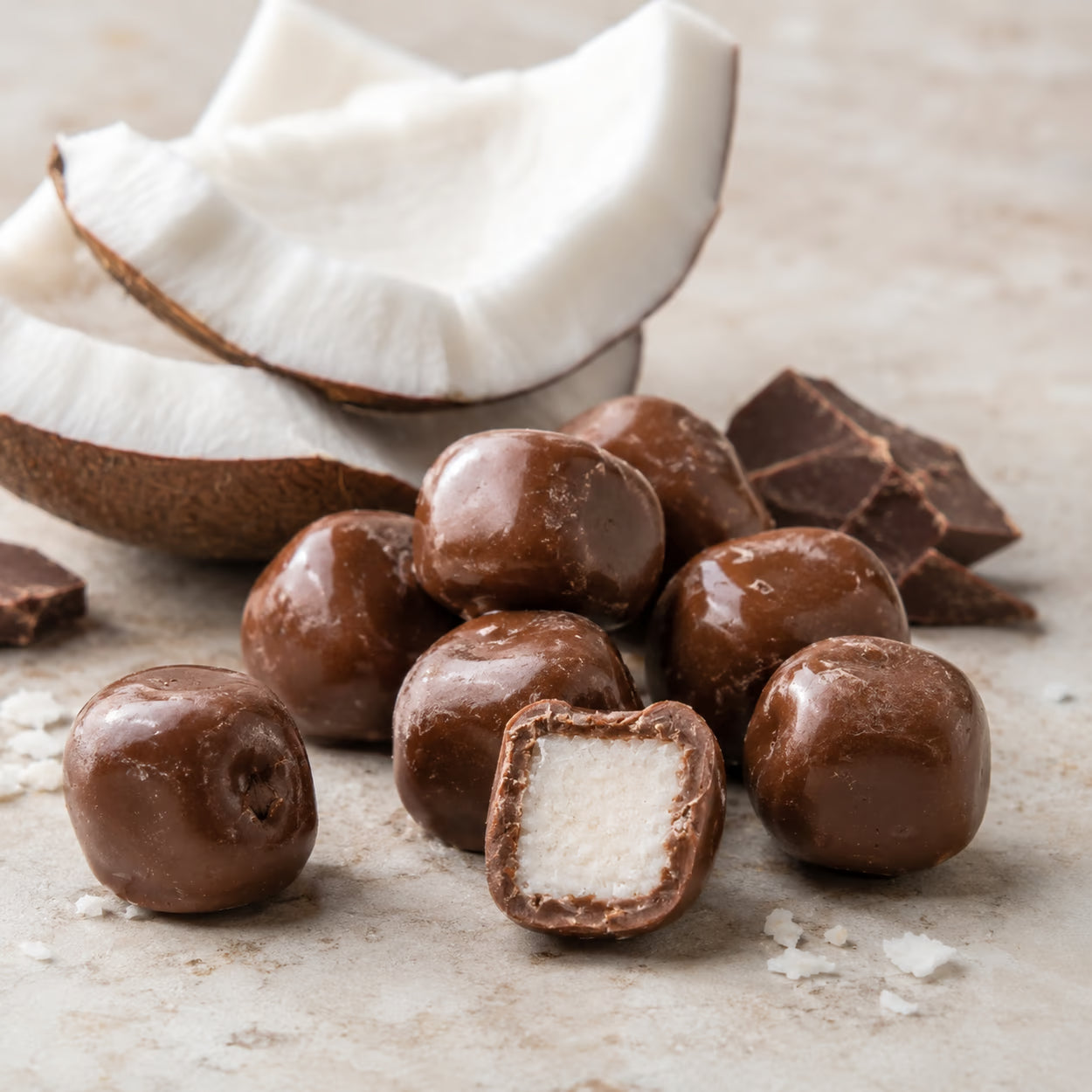 Kokosnuss in Vollmilchschokolade