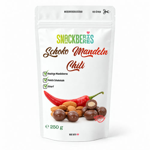 Mandelkerne in Vollmilchschokolade Chili – Verpackung