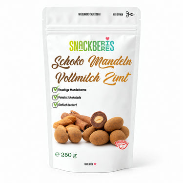 Translation missing: de.Mandelkerne in Vollmilchschokolade Zimt – Verpackung