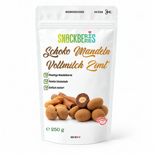 Mandelkerne in Vollmilchschokolade Zimt – Verpackung