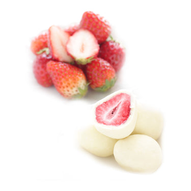 Translation missing: de.Gefriergetrocknete Erdbeeren in weißer Schokolade von Snackberries – Erdbeeren mit weißer Schokolade