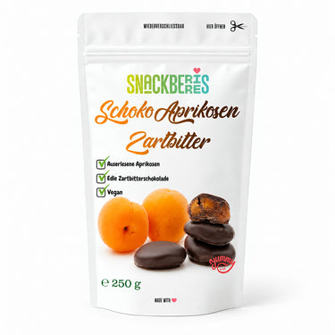 Translation missing: de.Aprikosen in Zartbitterschokolade – Verpackung