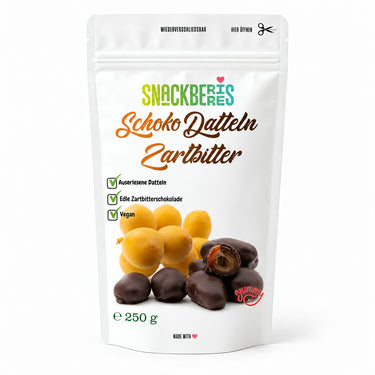 Translation missing: de.Datteln in Zartbitterschokolade – Verpackung