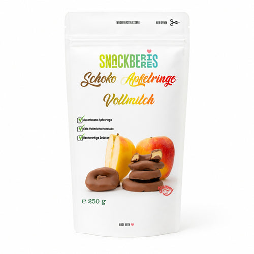 Apfelringe in Vollmilchschokolade