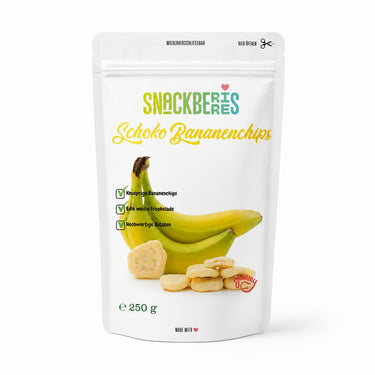Translation missing: de.Bananenchips in weißer Schokolade von Snackberries – knusprige Bananenchips mit weißer Schokolade, Produktansicht 2